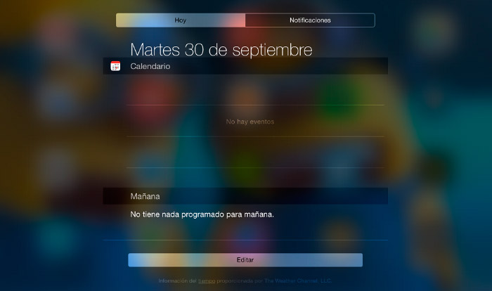 Añadir y quitar widgets en iOS 8